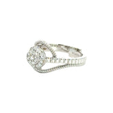 18k White Gold and Diamond Fancy Ring in size 5.5 and total gold weight of 4.42g